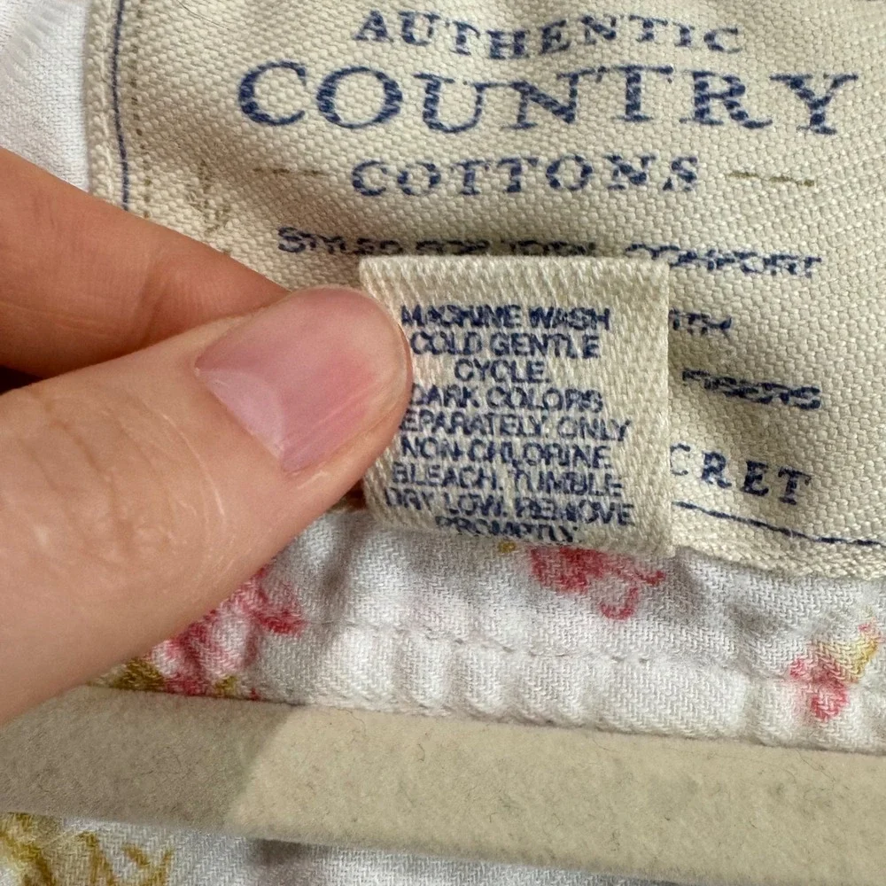 Vintage Victorias Secret Country Cottons Floral‎ Nightshirt White Pink M Cottage